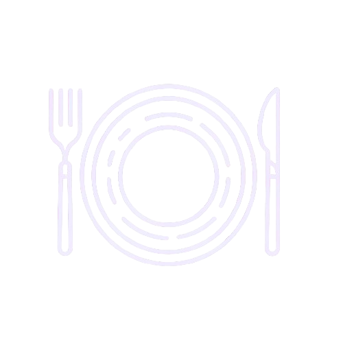 Brand logo. Plate with fork and knife(white)