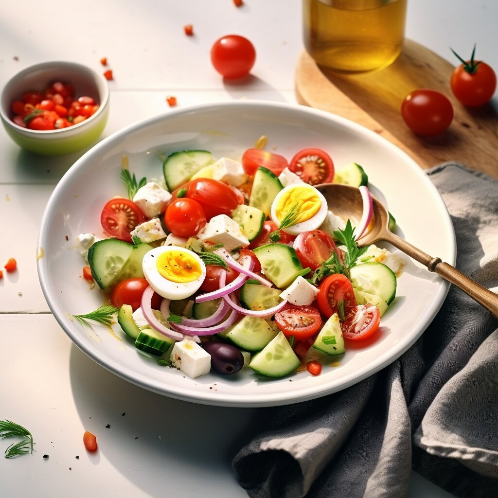 Greek salad in a bowl